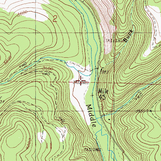 Topographic Map of Bear Creek, OR