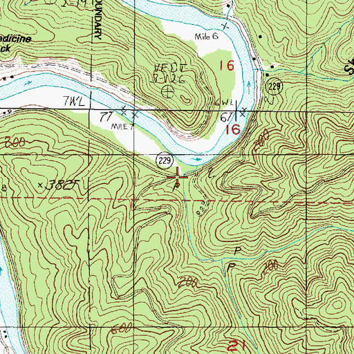 Topographic Map of Bear Creek, OR