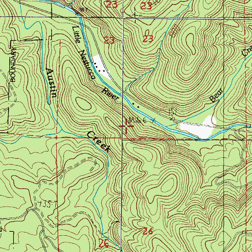 Topographic Map of Bear Creek, OR