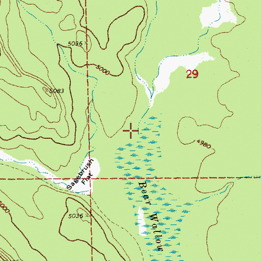 Topographic Map of Bear Flat Draw, OR