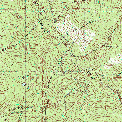Topographic Map of Bear Gulch, OR