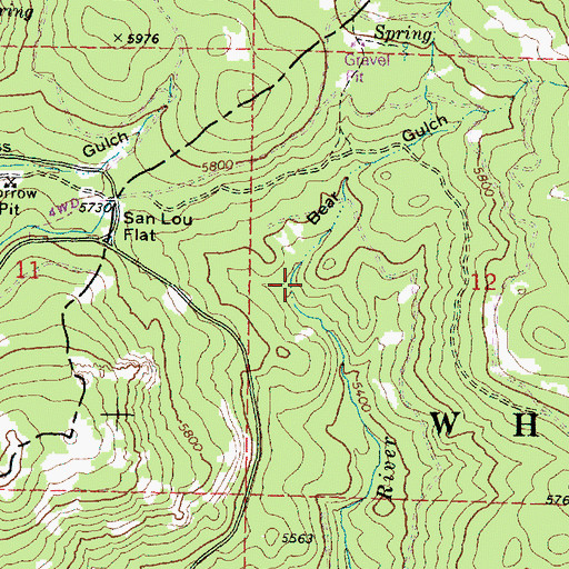 Topographic Map of Bear Gulch, OR