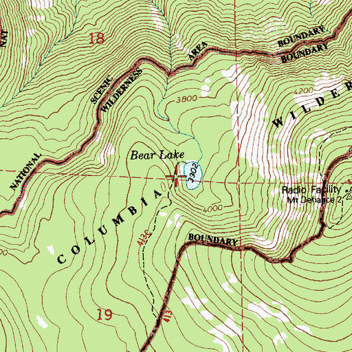 Topographic Map of Bear Lake, OR
