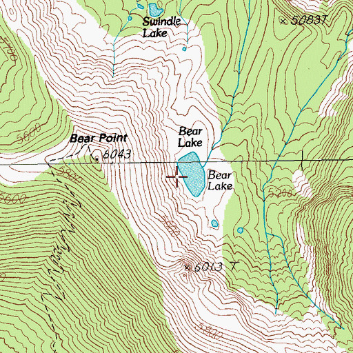 Topographic Map of Bear Lake, OR