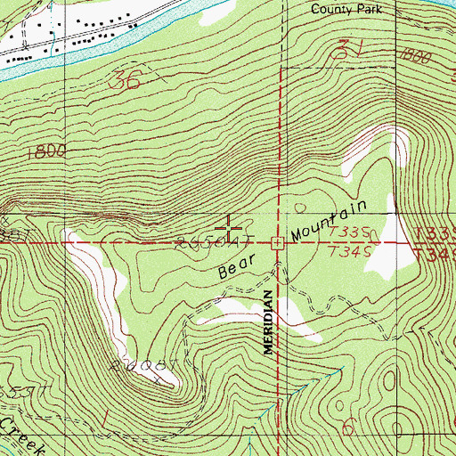 Topographic Map of Bear Mountain, OR