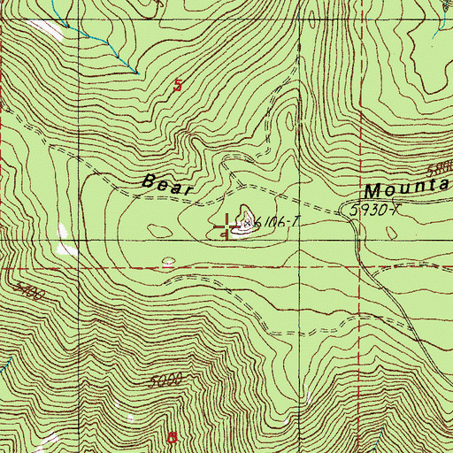 Topographic Map of Bear Mountain, OR