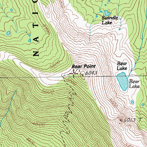 Topographic Map of Bear Point, OR