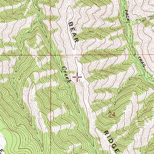 Topographic Map of Bear Ridge, OR