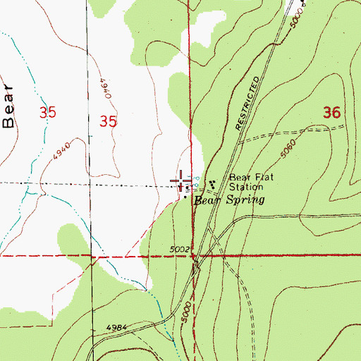 Topographic Map of Bear Spring, OR