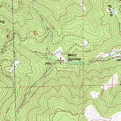 Topographic Map of Bear Spring, OR