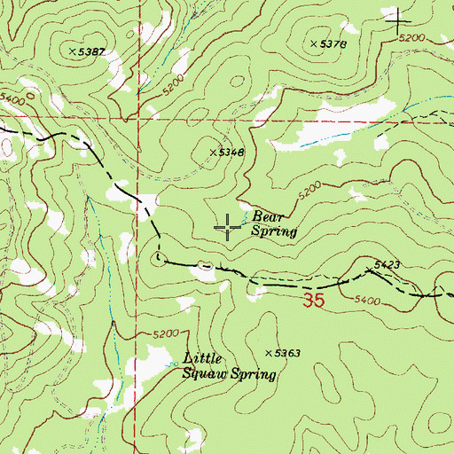 Topographic Map of Bear Spring, OR