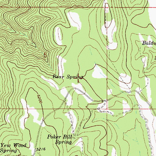 Topographic Map of Bear Spring, OR