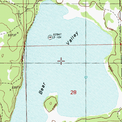 Topographic Map of Bear Valley, OR