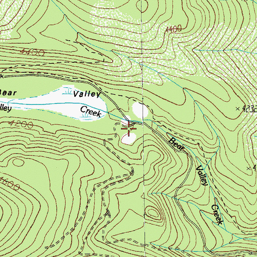 Topographic Map of Bear Valley, OR