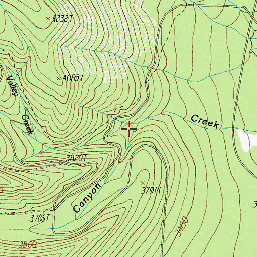 Topographic Map of Bear Valley Creek, OR