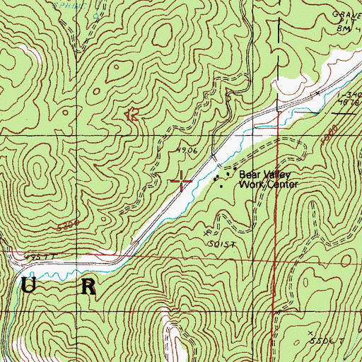 Topographic Map of Bear Valley Work Center, OR