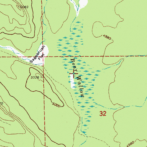Topographic Map of Bear Wallow, OR
