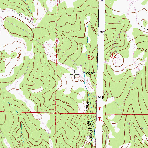 Topographic Map of Bear Wallow Forest Service Station, OR