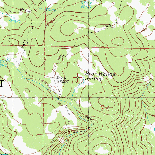 Topographic Map of Bear Wallow Spring, OR