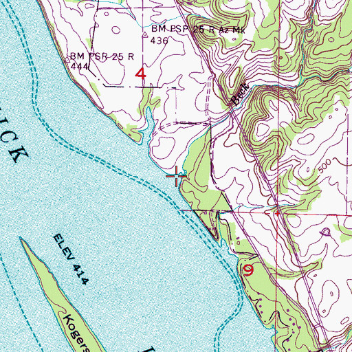 Topographic Map of Beck Branch, AL