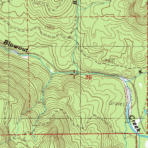 Topographic Map of Beard Creek, OR