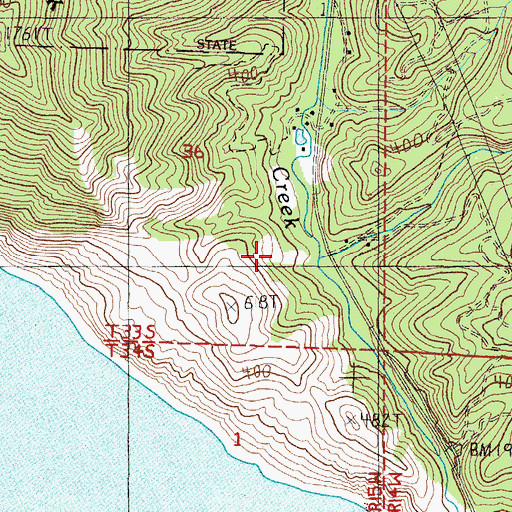 Topographic Map of Beartrap Creek, OR
