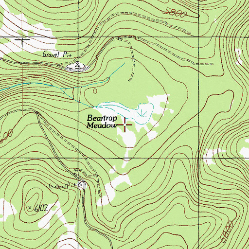 Topographic Map of Beartrap Meadow, OR