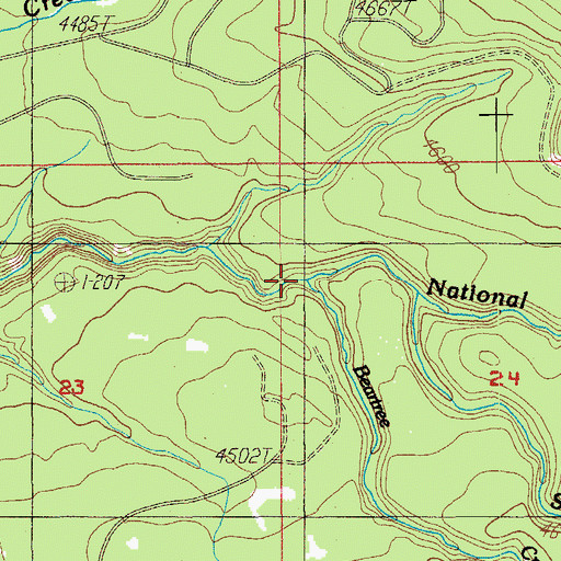 Topographic Map of Beartree Creek, OR