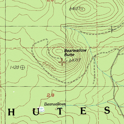 Topographic Map of Bearwallow Butte, OR