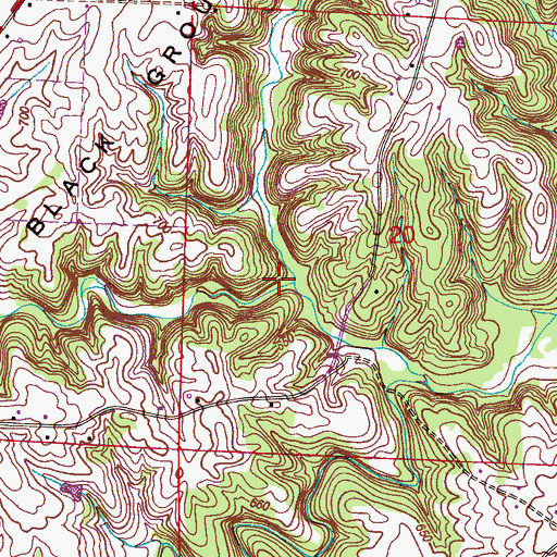 Topographic Map of Beck Creek, AL
