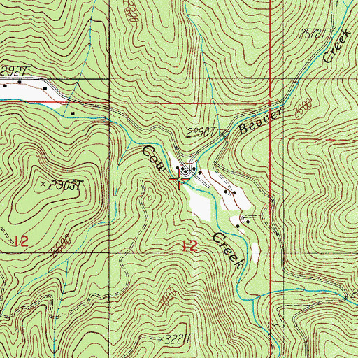 Topographic Map of Beaver Creek, OR