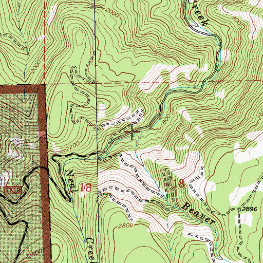 Topographic Map of Beaver Creek, OR