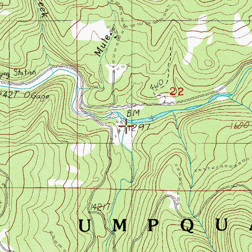 Topographic Map of Beaver Creek, OR