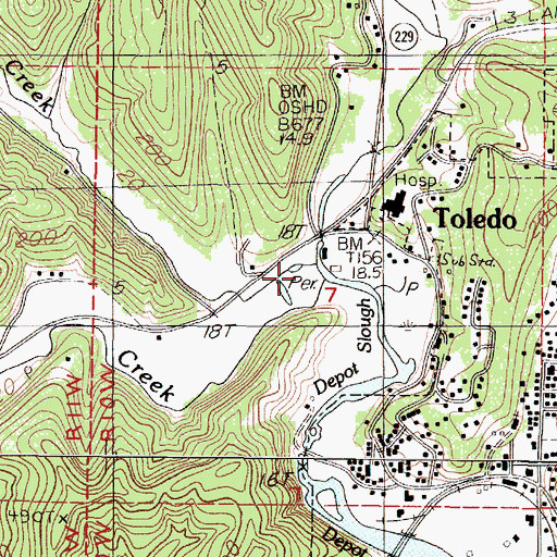 Topographic Map of Beaver Creek, OR