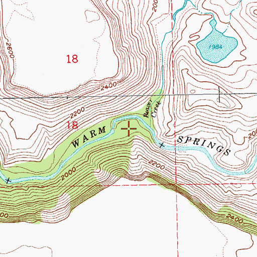 Topographic Map of Beaver Creek, OR