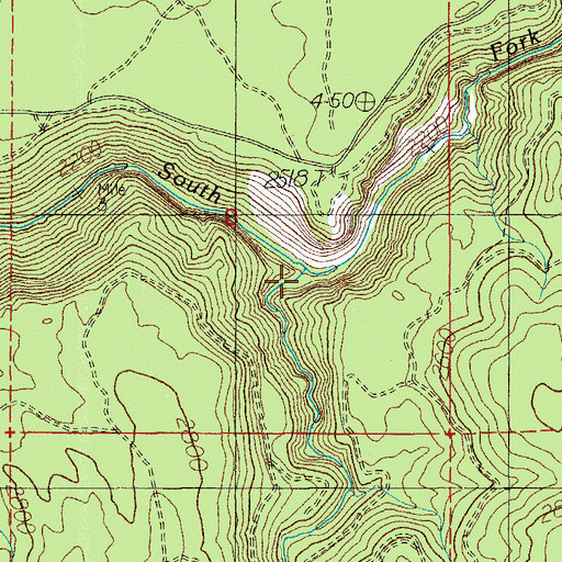 Topographic Map of Beaver Dam Creek, OR