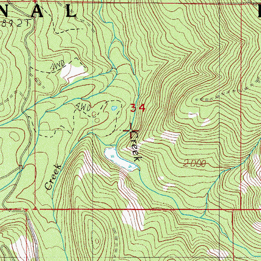 Topographic Map of Beaver Lake, OR