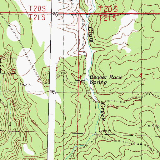 Topographic Map of Beaver Rock Spring, OR