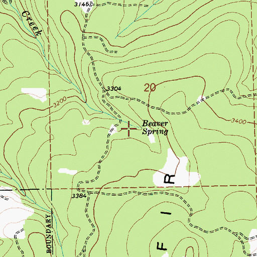 Topographic Map of Beaver Spring, OR