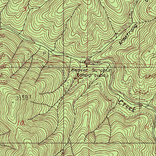 Topographic Map of Beaver Sulphur Recreation Site, OR