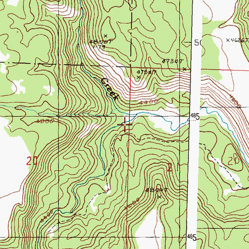 Topographic Map of Beaverdam Creek, OR