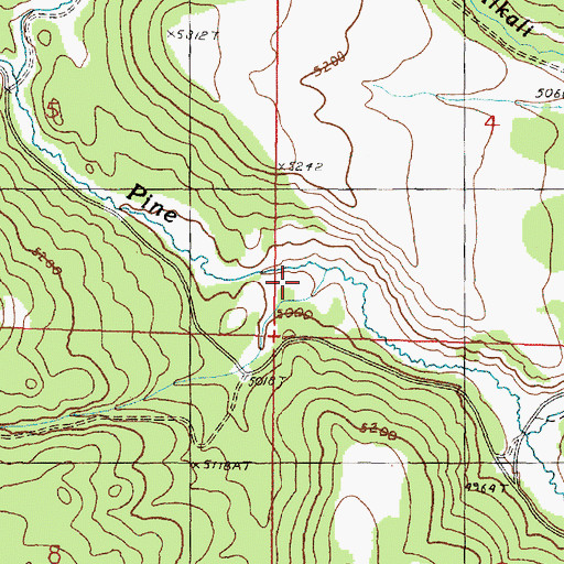 Topographic Map of Beaverdam Creek, OR