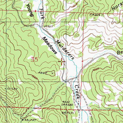Topographic Map of Beaverdam Creek, OR