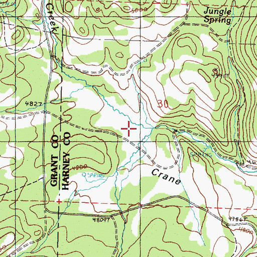 Topographic Map of Beaverdam Creek, OR
