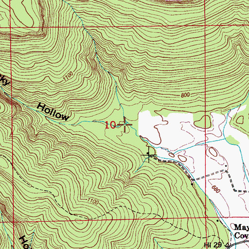 Topographic Map of Becky Hollow, AL