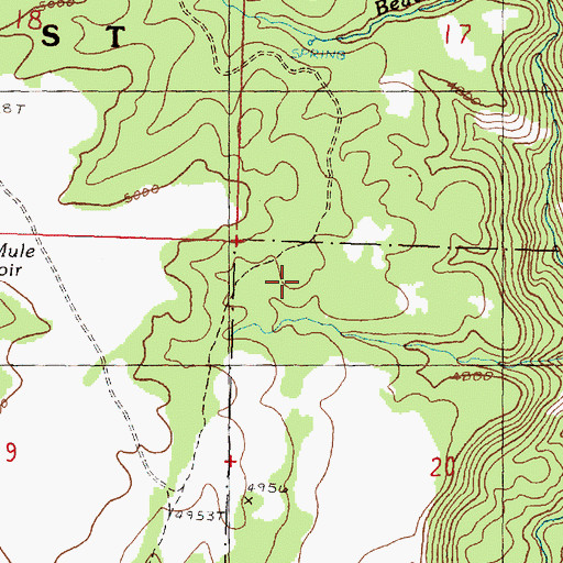 Topographic Map of Beaverdam Trail, OR