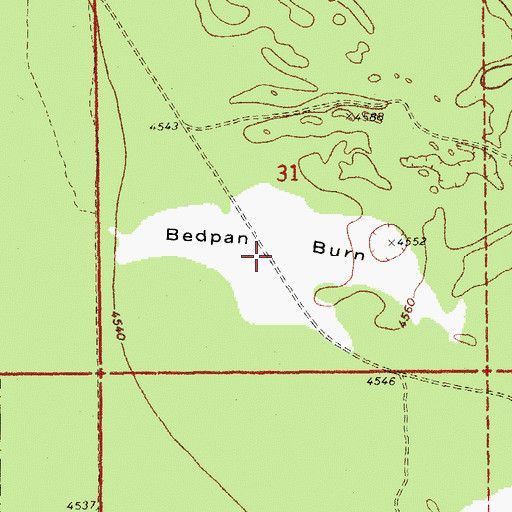 Topographic Map of Bedpan Burn, OR