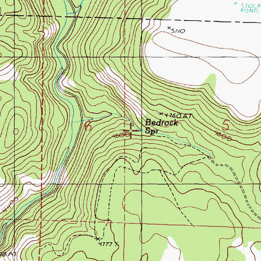 Topographic Map of Bedrock Spring, OR