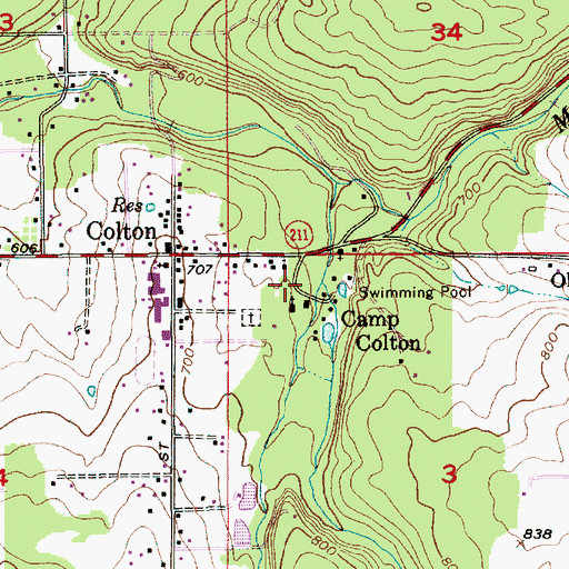 Topographic Map of Bee Creek, OR