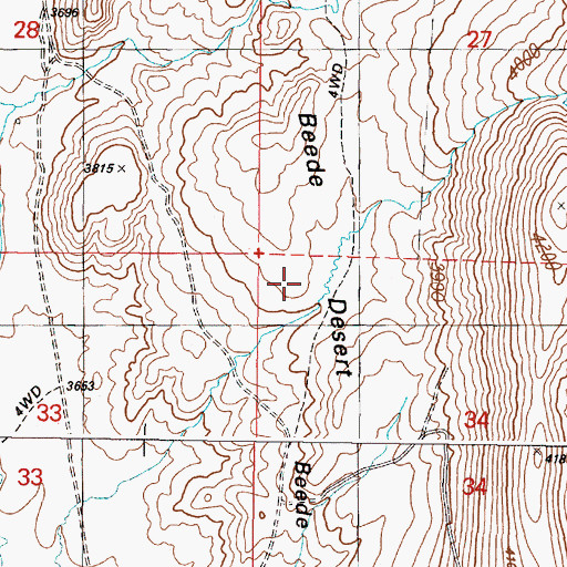 Topographic Map of Beede Desert, OR